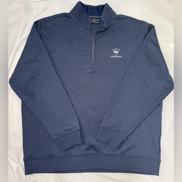Under Armour Coldgear Mens Sweater 2XL Loose 1/4 Zip Pullover Blue Top Golf - Picture 1 of 7